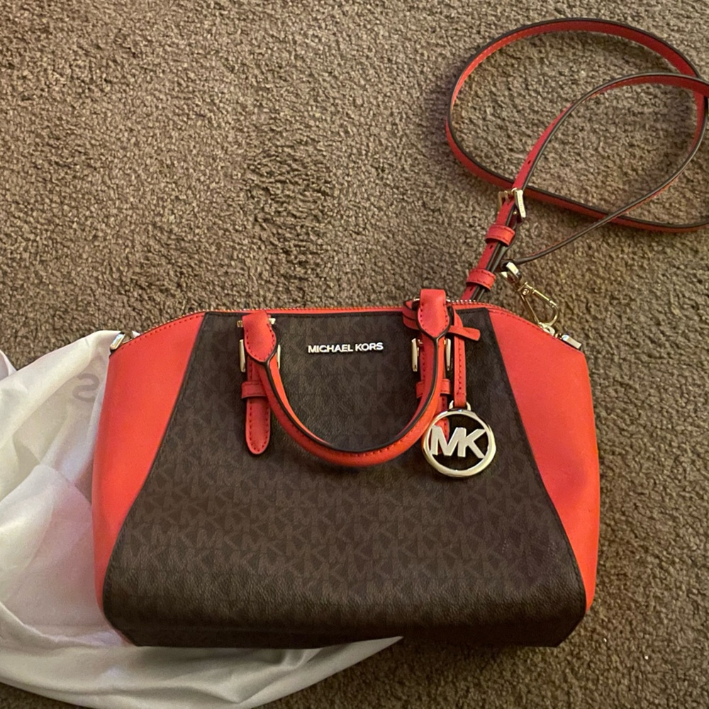 Michael Kors Ciara small satchel flame red
